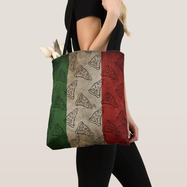 Bag Drapeau italien / Tote Pizza (De près)