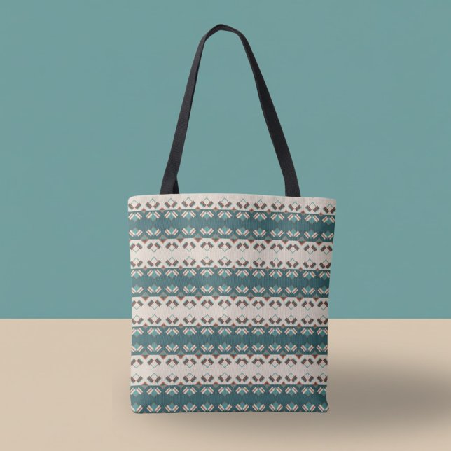 Bag Earth Grid Teal and Brown Tote (Créateur téléchargé)