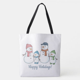 Bag Famille de bonhomme de neige mignonne tote