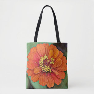 Bag Fleurs de foi Orange Zinnia Tote de fleurs