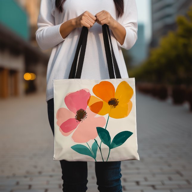 Bag Floral Tote Bag, Colorful Flower Design Tote (Créateur téléchargé)