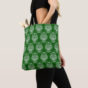 Bag Hibou (motif vert foncé) - Tote