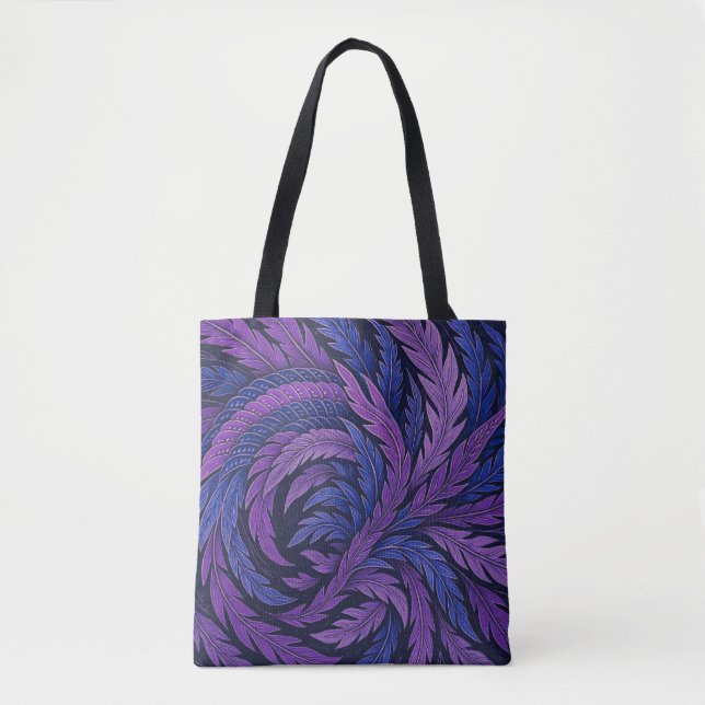 Bag Hokusai Phoenix Tote Purple Feather Japan Art (Devant)