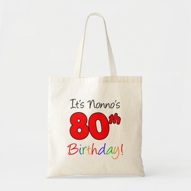 Bag It's Nonno's 80th Birthday Fun and Colorful Tote (Devant)