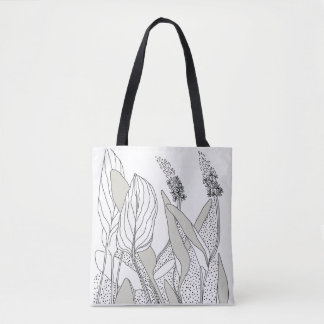 Bag joli tote avec des illustrations de plantes. 