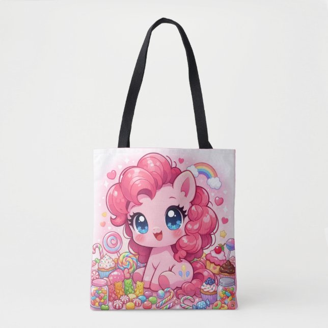 Bag Kawaii Pink Pony Chibi Art Tote (Devant)