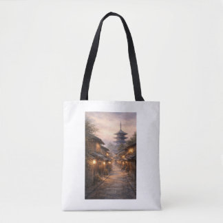 Bag Kyoto Dusk Tote – Japanese Watercolor Zen Street