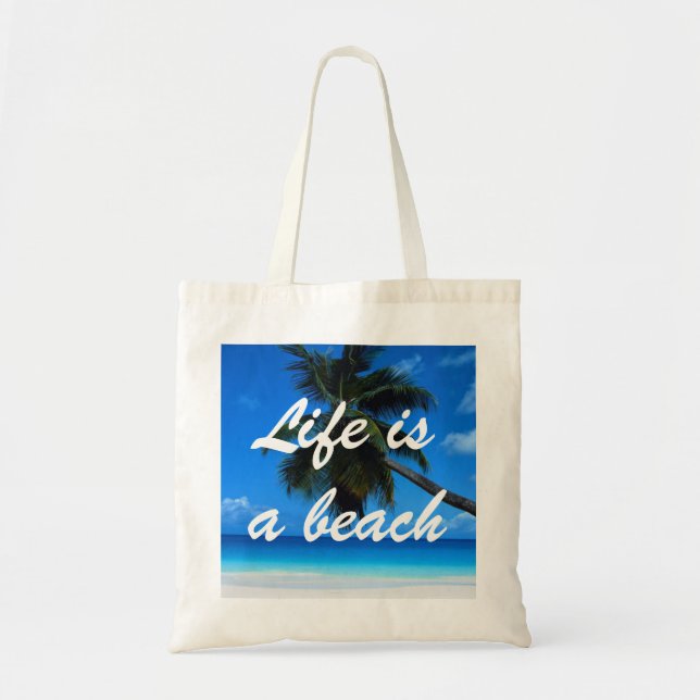Bag La Vie Est Une Tote Budget De Plage (Devant)