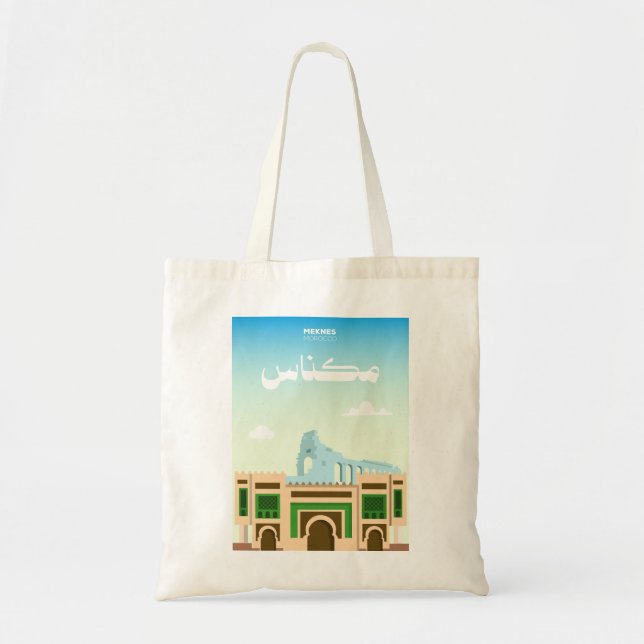 Bag Meknes Morocco Tote – Artistic City Illustration (Devant)