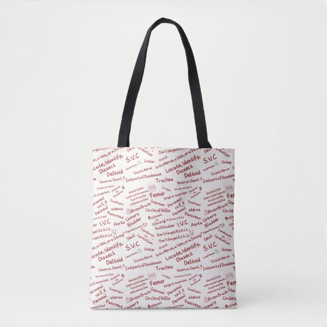 Bag Minimalist Anatomy Pattern - Medical Student Tote  (Devant)