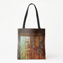 Old Dock Treasures Tote Bag. Sea-worn style.