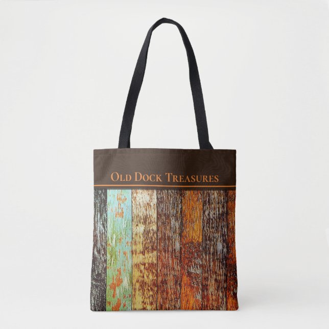 Bag Old Dock Treasures Tote Bag. Sea-worn style. (Devant)