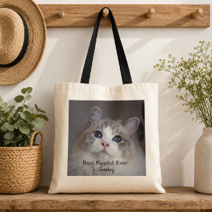 Bag Personalized Pet Photo Best Ragdoll Cat Ever Tote