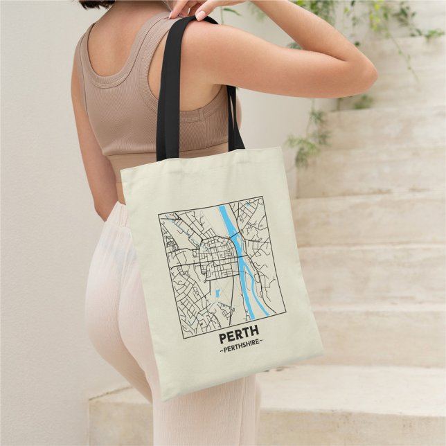 Bag Perth, Scotland City Map Tote Ba (Créateur téléchargé)