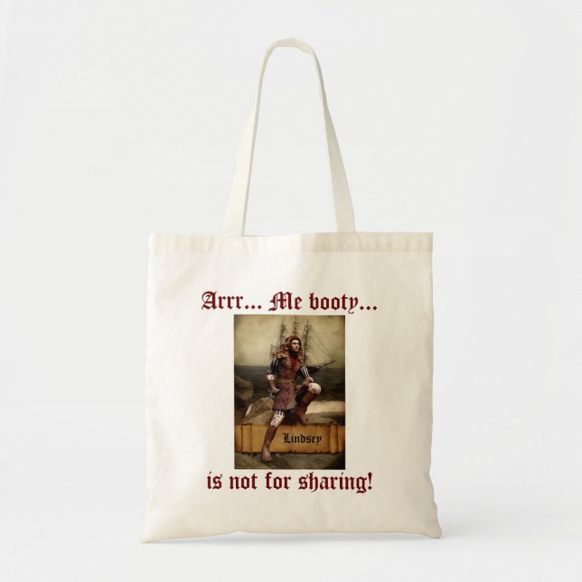 Bag Pirate - Arrr... Personalized Booty Canvas Tote (Devant)