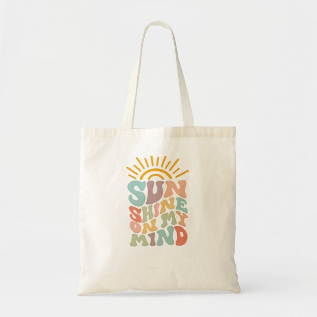 Bag Retro Sunshine On My Mind Cute Summer Tote bags (Devant)