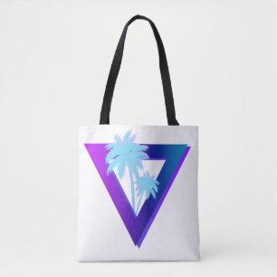 BAG RETROWAVE SYNTHWAVE PALMIERS TRIANGLE TOTE