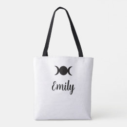 Bag sorcière sur balai & triple lune Tote personnalisa