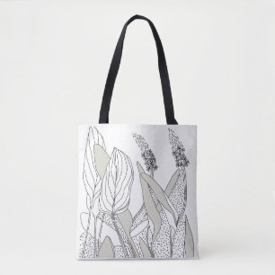 Bag superbe tote avec des illustrations de plantes.