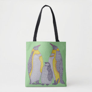 Bag Tote All-Over - Famille Pingouin (vert)