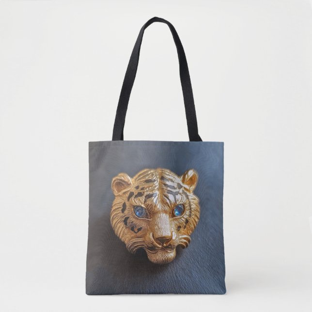Bag Tote avec épingle à chapeau tigre (Devant)