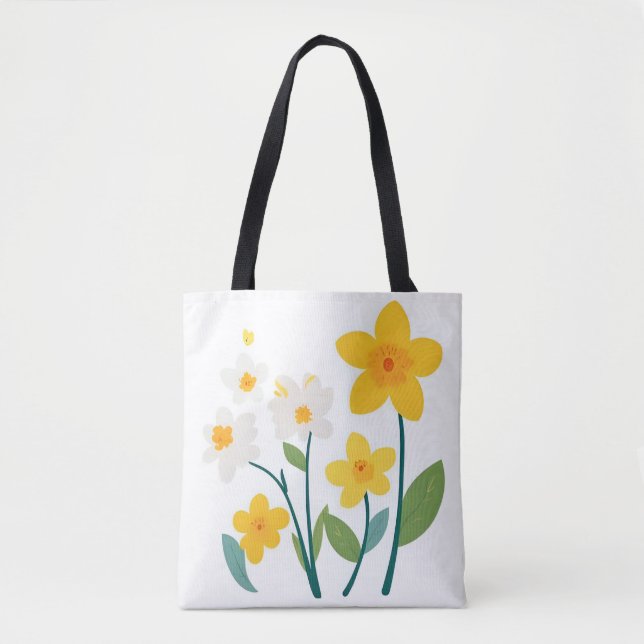 Bag Tote Bag-Flower Design (Devant)