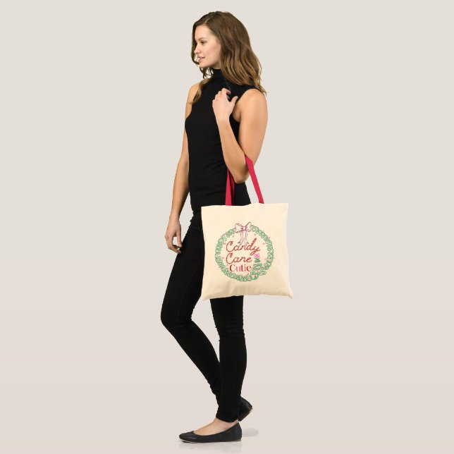 Bag Tote Candy Cane Cutie (Devant (modèle))