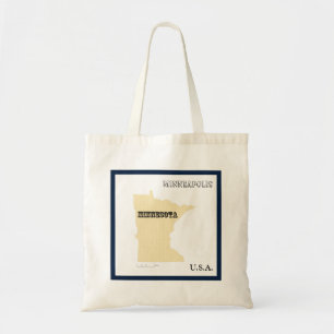 Bag Tote - Carte de l'État du Minnesota avec ville