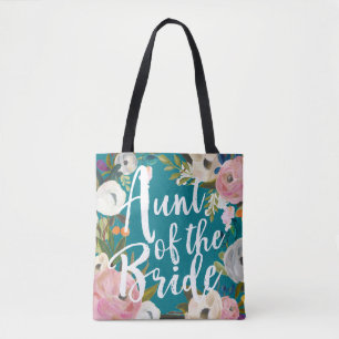 Bag Tote de mariage à fleurs brossées pour la tante de