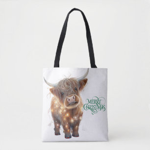 Bag Tote de Noël de vache des Highlands