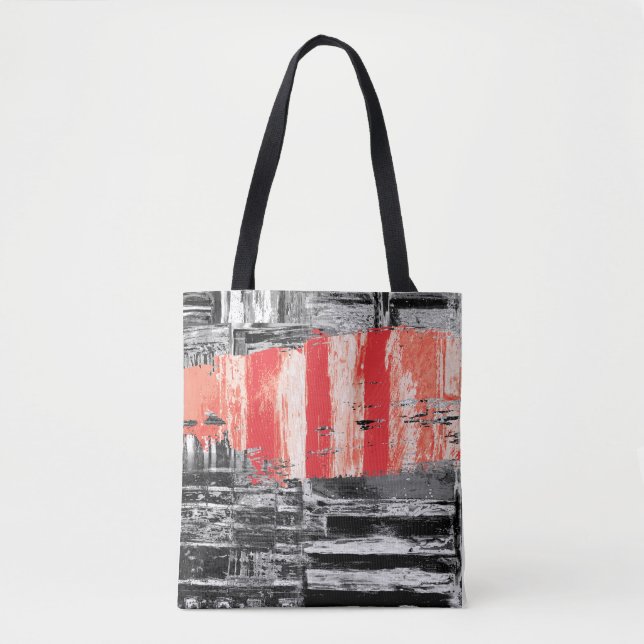 Bag Tote – Design Abstrait Red Pulse (Devant)