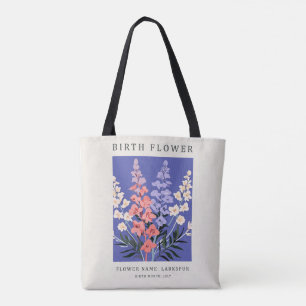 Bag Tote Larkspur du mois de naissance