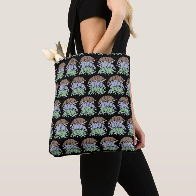 Bag Tote Partout - 3 Cloportes (motif noir) (De près)