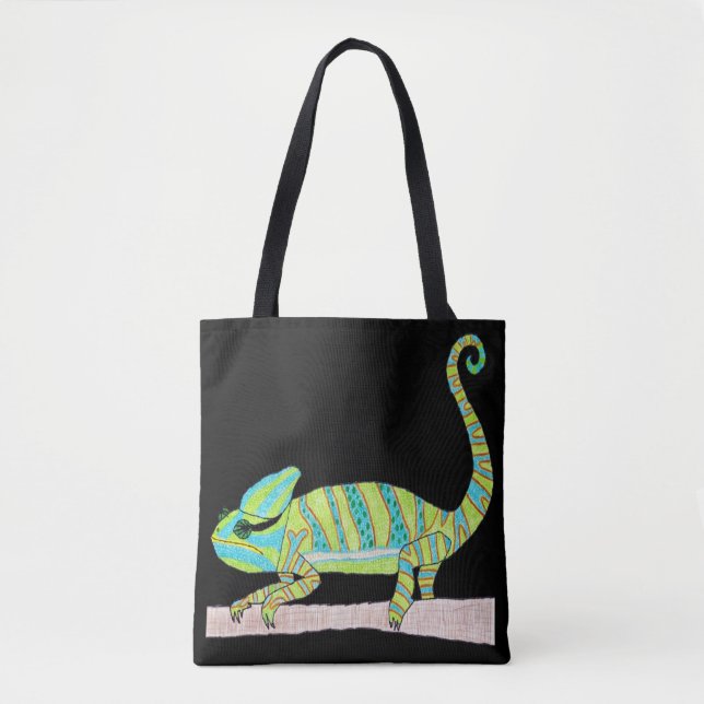 Bag Tote Partout - Caméléon Vert (noir) (Devant)