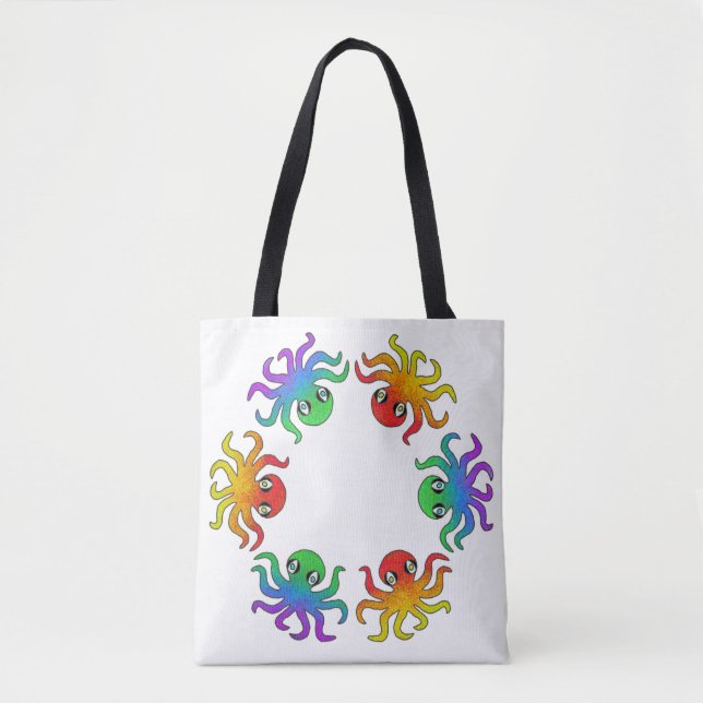 Bag Tote Partout - Octopus Dégradé (blanc) (Devant)