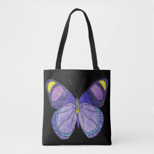 Bag Tote Partout - Papillon Violet (noir)