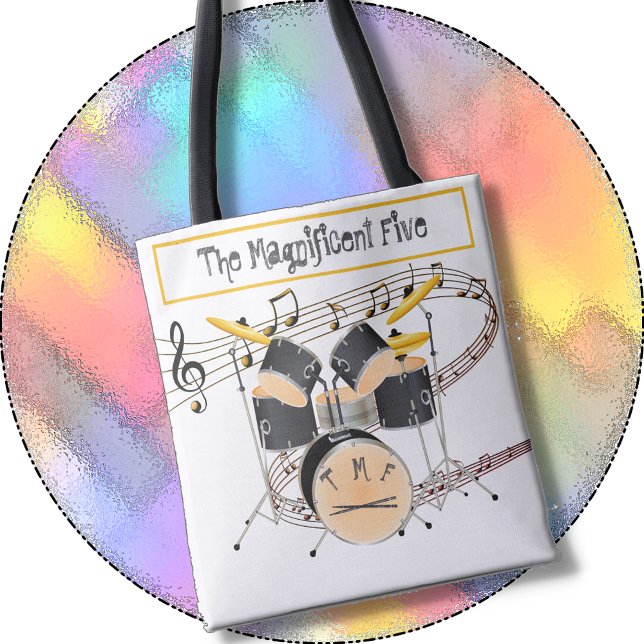 Bag TOTE pour un batteur - Plus deux monogrammes (Créateur téléchargé)