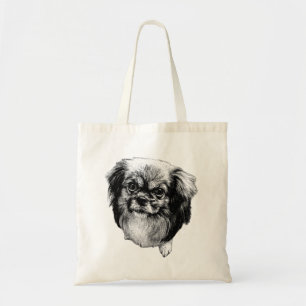 Bag Tote réaliste du Spaniel Tibétain – Art photo de c