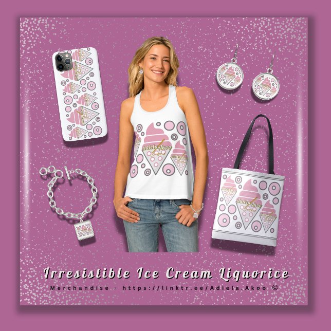 Bag TOTE - Réglisse Glacée Irrésistible (BUY Irresistible Ice Cream Liquorice Tank, Tote, Bracelet, Earrings & Phone Case by Poet Adiela Akoo)