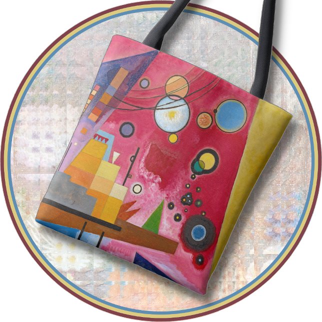 Bag TOTE - "Rouge Profond" - Image d'Art Abstrait - Ka (Abstract art entitled "Heavy Red" by Wasilly Kandinsky is featured on both sides of this Tote Bag.)