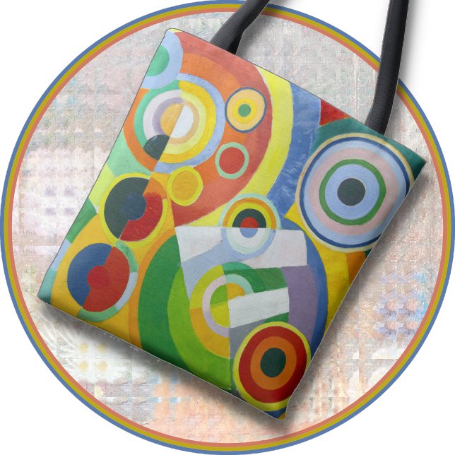 Bag TOTE - "Rythme" - Image d'art abstrait (An abstract art image adorns this colorful Tote Bag on both sides. Available in three sizes.)