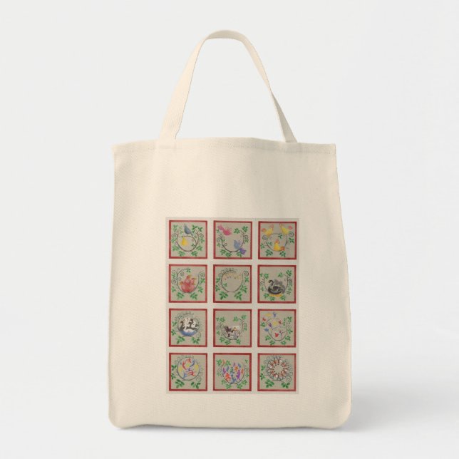 Bag Twelve Days of Christmas Tote Bags (Devant)