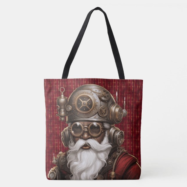 Bag Uniquely Black Steampunk Santa Large Shoulder Tote (Devant)