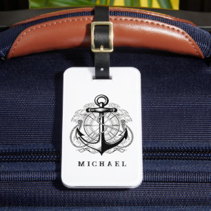 Bagage Étiquette de sac à ancre chic pour vacances et voy