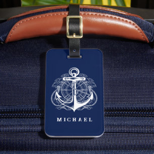 Bagage Étiquette de sac à ancre chic pour vacances et voy