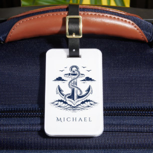 Bagage Étiquette de sac à ancre chic pour vacances et voy
