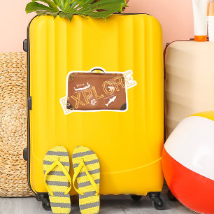 Bagages vintages Rétro Avec Stickers Voyage Explor