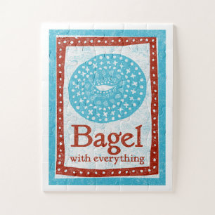 Bagel Jigsaw Puzzle - Jeu de nourriture bleu amusa