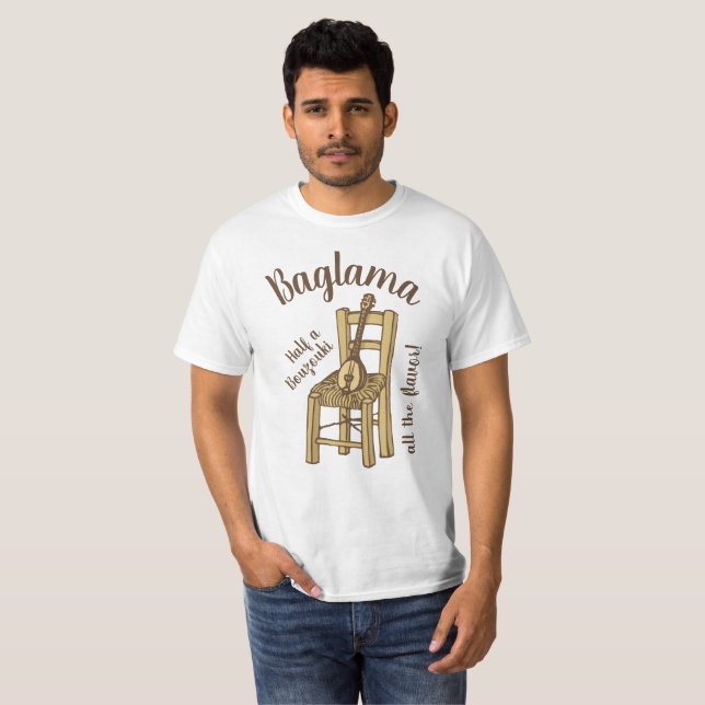 Baglama sur chaise T-shirt (Devant entier)