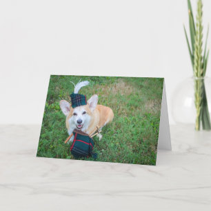 Bagpipe Corgi carte de voeux anniversaire
